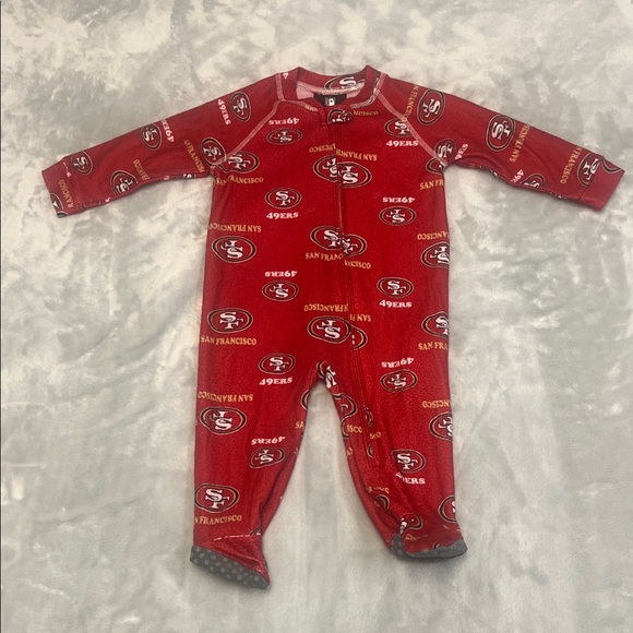 NFL Other - San Francisco 49ers NFL Red Kids Footed Pajamas Size 6/9M Football Game Team